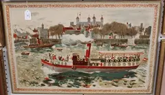 Edwin La Dell, The Tower of London, colour print laid on hardboard