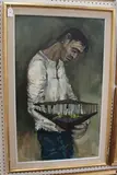 Peter Luther, Man with Birds, oil on canvas