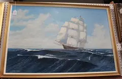 C. Mole, Red Jacket' (Study of a Clipper in a Stiff Breeze), oil on canvas