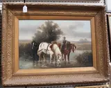 Harden Sidney Melville, River Landscape with Ponies, oil on canvas