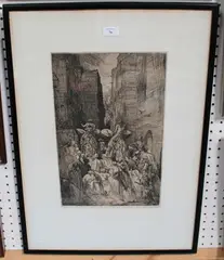 Procession with Camels by Marius Bauer, etching, sold Jul 2018