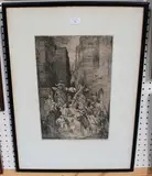 Marius Bauer, Procession with Camels, etching