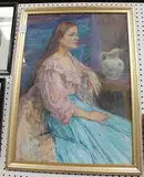 Pat Wilson, The Pink Blouse, oil on canvas-board