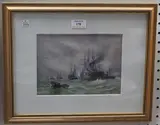 William Arthur Earp, Colliers entering the Thames, watercolour