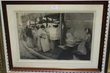 Edgar Chahine, Les Frites, monochrome etching with drypoint