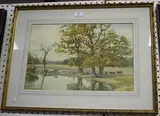 J. Towers, Cows on the Bank of a River, 1921, watercolour