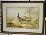 Charles Henry Clifford Baldwyn, Pheasants in a Landscape, watercolour