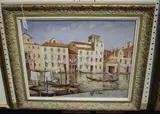 Tom Barnard, Washing Day, Venice, 1980, oil on board