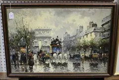 Johnny Gaston, Parisian Street Scene, oil on canvas