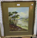 David Watts, Highland Loch Scene, oil on canvas-board