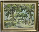 Horace W. Tuck, Landscape with Trees and Horse and Cart, oil on board