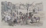 Raymond Teague Cowern, The Feast of Sant'Antonio in Anticoli Corrado, 1940, watercolour