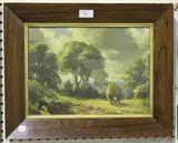 Frank Beresford, Landscape with Hay Cart, oil on panel
