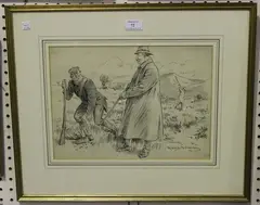 Reginald M. Goodman, Shooting Cartoon, 1910, pen and ink over pencil