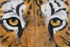 Fiona Champion, Tiger's Eyes, 21st century oil on canvas