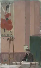 David Poole, Figure in a Café, oil on canvas
