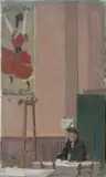 David Poole, Figure in a Café, oil on canvas
