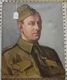 Ernest Llewellyn Hampshire, Portrait of a Man in Army Uniform, 1941, oil on canvas
