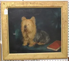 A. Garnham, Portrait of a Yorkshire Terrier, 1893, oil on canvas