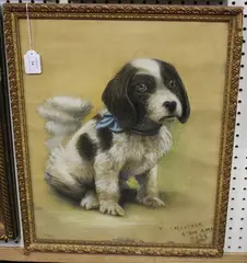 A Son Ami Boby' (Portrait of a Dog) by V.J. Mouthon, pastel, sold Jan 2018