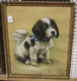 V.J. Mouthon, A Son Ami Boby' (Portrait of a Dog), pastel
