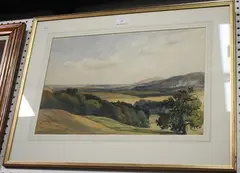 William Foxley Norris, Downland Landscape, 1925, watercolour