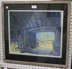 Charles Chaplin, Sutton Farm, Cookham, pastel with chalk