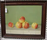 J. Kirstetter, Still Life of Apples on a Ledge, 1903, oil on canvas