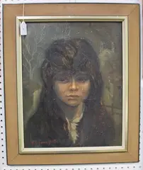 Portrait of a Child crying by K.G. Somers-Yeates, oil on canvas, sold Jan 2018