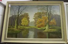 Woodland Landscape, possibly Arundel by David Mead, oil on canvas, sold Jan 2018