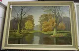 David Mead, Woodland Landscape, possibly Arundel, oil on canvas