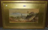 J. Newbolt, View of the Italian Campagna, watercolour