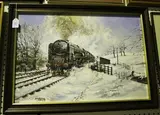 Bernard Jones, Train in a Snowy Landscape, oil on canvas