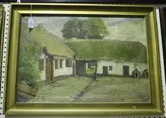 Eiler Londal, View of a Cottage, oil on canvas
