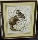 David Parry, Study of Otters, watercolour