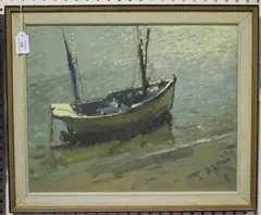 Jon Peaty, Study of a Beached Boat, oil on canvas