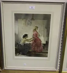 Two Models in a Studio by William Russell Flint, colour print, sold Dec 2017