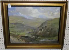 Robert Fowler, View of a Valley, pastel