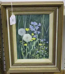 Norman Battershill, Wild Flowers, oil on board