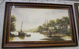 Ken Hammond, View of a Harbour, oil on canvas