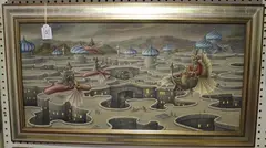 Edwin Cripps, The Sacred Frankfurters of Khushdi Mhushdi, 2001, acrylic on canvas