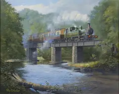 Philip Dennis Hawkins, Crossing the Dart, oil on canvas