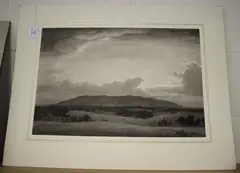 Elliot Seabrooke, Leith Hill at Eventide, 1914, monochrome watercolour