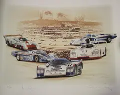 François Bruère, Derek Bell: Cinq Victories au Mans, colour print