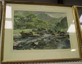 John Meade, Mountain Stream, near Llanbedr, North Wales, 1975, watercolour and ink