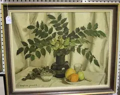 Daphne Jerrold, Still Life with Berberis, oil on canvas
