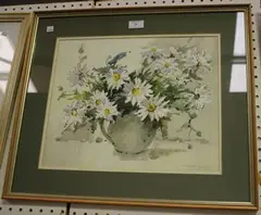 Marjorie Best, Still Life of Daisies in a Jug, watercolour