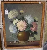 Jan de Goederen, Still Life of Hydrangeas in a Vase, oil on canvas