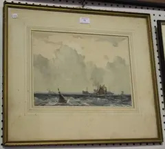 William Hyams, The Thames Estuary, watercolour