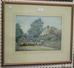 R.B. Wilson, Amberley, Sussex, watercolour with gouache